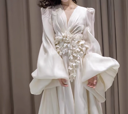 Elegant A-Line Mermaid Dress - High Slit for Wedding Guest & Evening Galas